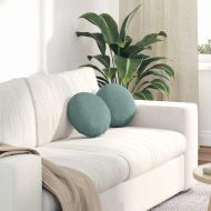 Възглавници за седалки 2 pcs Морско зелено Ø 40 x 13 см Кадифе