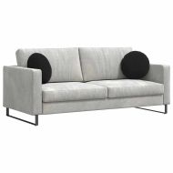 Възглавници за седалки 2 pcs Черно Ø 40 x 13 см Кадифе