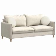 Възглавници за седалки 2 pcs Крем Ø 40 x 13 см Кадифе