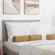 Възглавници валяци 2 pcs Кафяво Ø 15 x 40 см Кордюрова тъкан