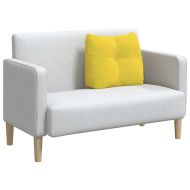 Възглавница за гръб Светло жълто 60 x 24 x 50 см текстил