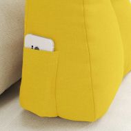 Възглавница за гръб Светло жълто 60 x 24 x 50 см текстил