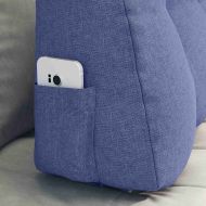 Възглавница за гръб Дънково син 80 x 24 x 50 см текстил