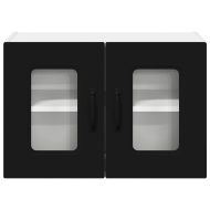 Кухненски шкаф 2 pcs Черно 60 x 31 x 40 см Инженерно дърво