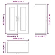 Кухненски шкаф с рафт Бяло 60 x 31 x 80 см Инженерно дърво