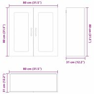 Кухненски шкаф с рафт Кафяв дъб 80 x 31 x 80 см Инженерно дърво