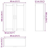 Кухненски шкаф с рафт Черно 80 x 31 x 100 см Инженерно дърво