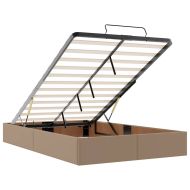 Османска легло с матрак, капучино, 120x200 см, изкуствена кожа