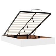 Османска легло с матраци&LED, бяло, 140x190 см, изкуствена кожа