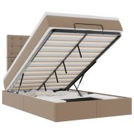 Османска легло с матрак, капучино, 120x200 см, изкуствена кожа