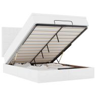 Османска легло с матрак&LED, бяло, 140x190 см, изкуствена кожа