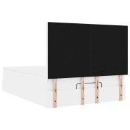 Османска легло с матрак&LED, бяло, 140x190 см, изкуствена кожа