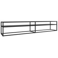 ТВ шкаф, черен, 220x40x40,5 см, закалено стъкло