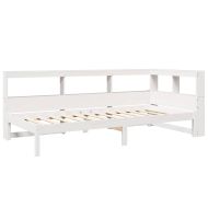 Легло с етажерка за книги, без матрак, 90x200 см, бор масив