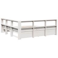 Легло с етажерка за книги, без матрак, 140x200 см, бор масив