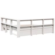 Легло с етажерка за книги, без матрак, 140x190 см, бор масив