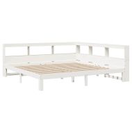 Легло с етажерка за книги, без матрак, 180x200 см, бор масив