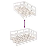 Легло с етажерка за книги, без матрак, 120x200 см, бор масив