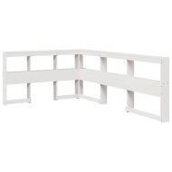 Легло с етажерка за книги, без матрак, 120x190 см, бор масив