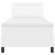 Рамка за легло с матрак с матрак Бяло 100 x 200 cm Изкуствена