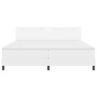 Рамка за легло с матрак с матрак Бяло 200 x 200 cm Изкуствена