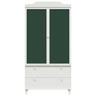 Гардероб с дъска за писане с чекмедже Бяло 90 x 45 x 180 cm