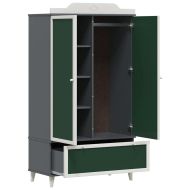 Дъска за записки Гардероб с рафт Сиво и бяло Инженерно дърво