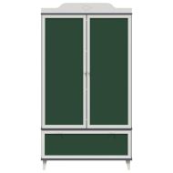 Дъска за записки Гардероб с рафт Сиво и бяло Инженерно дърво