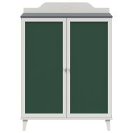 Сайдборд с дъска за писане Сив и бял 80 x 40 x 110 см