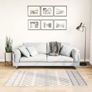 Килим, миещ се, 80x150 см, черно и бяло, противоплъзгащ