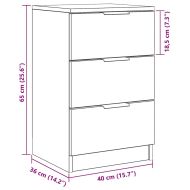 Нощен шкаф 2 pcs Черен дъб 40 x 65 x 65 см Инженерно дърво