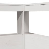 Табла за книги с L-образна, бяла, 90 см, масивно дърво бор