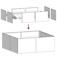 Кашпа, бяла, 80x80x30 см, стомана