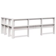 Табла за книги с L-образна, бяла, 120 см, масивно дърво бор