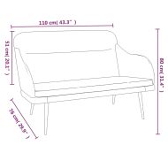 Пейка, черна, 110x76x80 см, кадифе