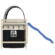 Завеси за високо детско легло с тунел, бяло и черно, полиестер