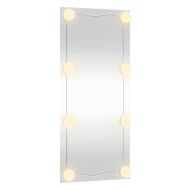 Стенно огледало с LED лампи 40x80 см стъкло правоъгълно