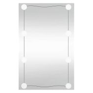 Стенно огледало с LED лампи 50x80 см стъкло правоъгълно