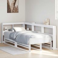 Легло с етажерка за книги, без матрак, 100x200 см, бор масив