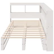 Легло с етажерка за книги, без матрак, 90x200 см, бор масив