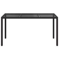 Градинска маса за хранене Черно 150 x 90 x 75 cm Полиратан