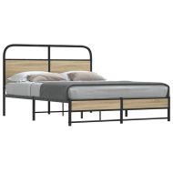 Рамка за легло без матрак 140x190 см опушен дъб инженерно дърво