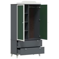 Дъска за записки Гардероб с рафт Сиво и бяло Инженерно дърво