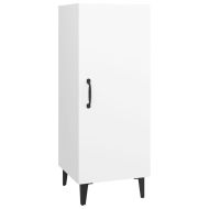 Сайдборд, бял, 34,5x34x90 см, инженерно дърво