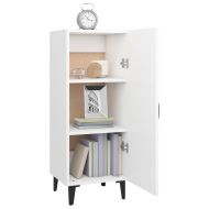 Сайдборд, бял, 34,5x34x90 см, инженерно дърво