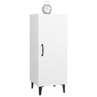 Сайдборд, бял, 34,5x34x90 см, инженерно дърво