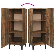 Сайдборд, опушен дъб, 34,5x34x90 см, инженерно дърво