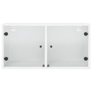 Стенни шкафове със стъклени врати 2 бр бяло 68,5x37x35 см