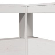 Табла за книги с L-образна, бяла, 90 см, масивно дърво бор