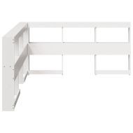 Табла за книги с L-образна, бяла, 140 см, масивно дърво бор